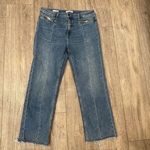 Vigoss Stevie Crop Straight Frayed Raw Hem Stretch‎ Women's Capri Jeans Size 31